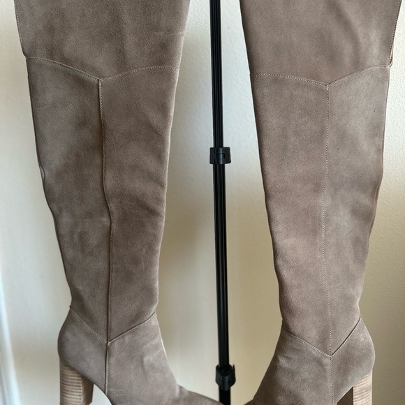 Crown Vintage Emira Over The Knee Boots in Taupe - Picture 3 of 7